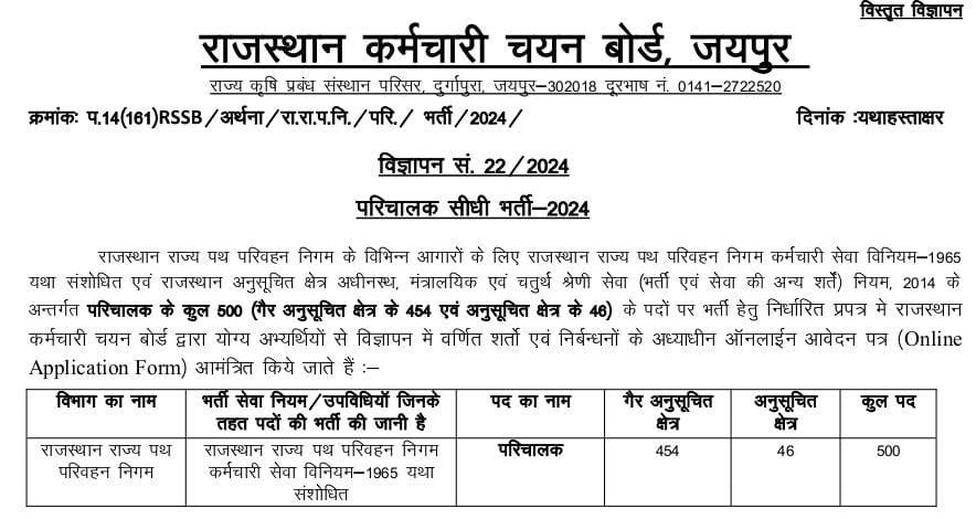 Roadways Bus Conductor Recruitment